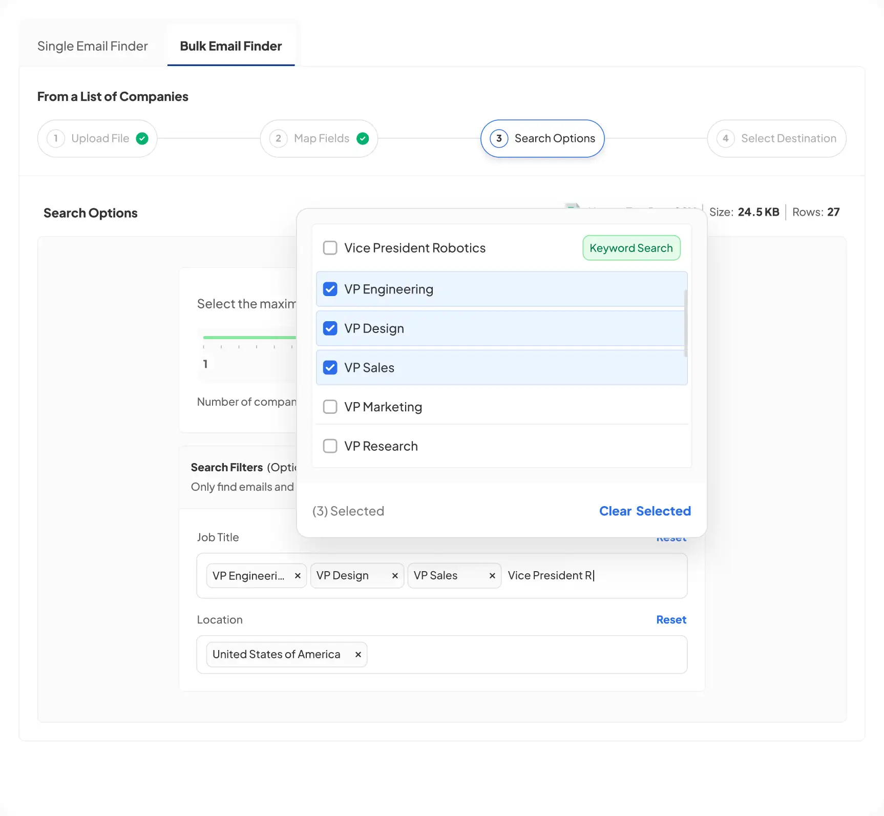 Skrapp helps you filter before enrichment, so you reach the right people