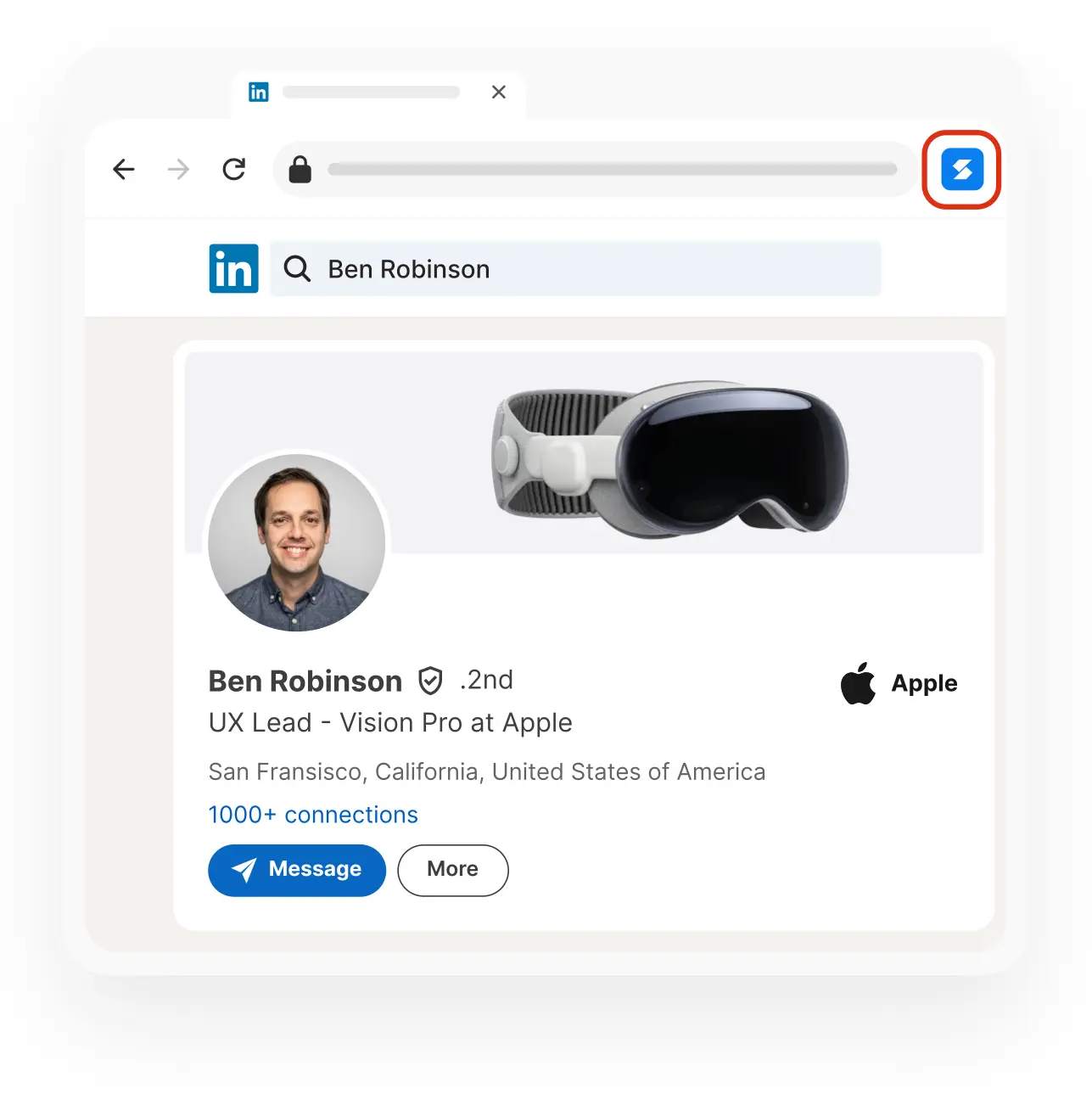 Open LinkedIn-profiel van prospect