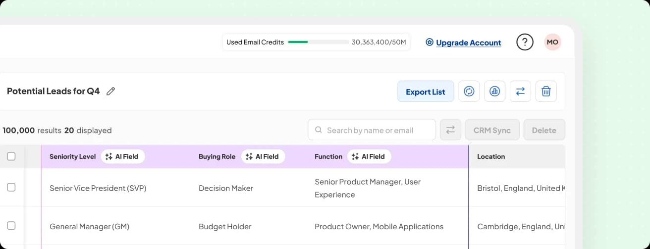 Определяйте лиц, принимающих решения, с помощью AI-полей