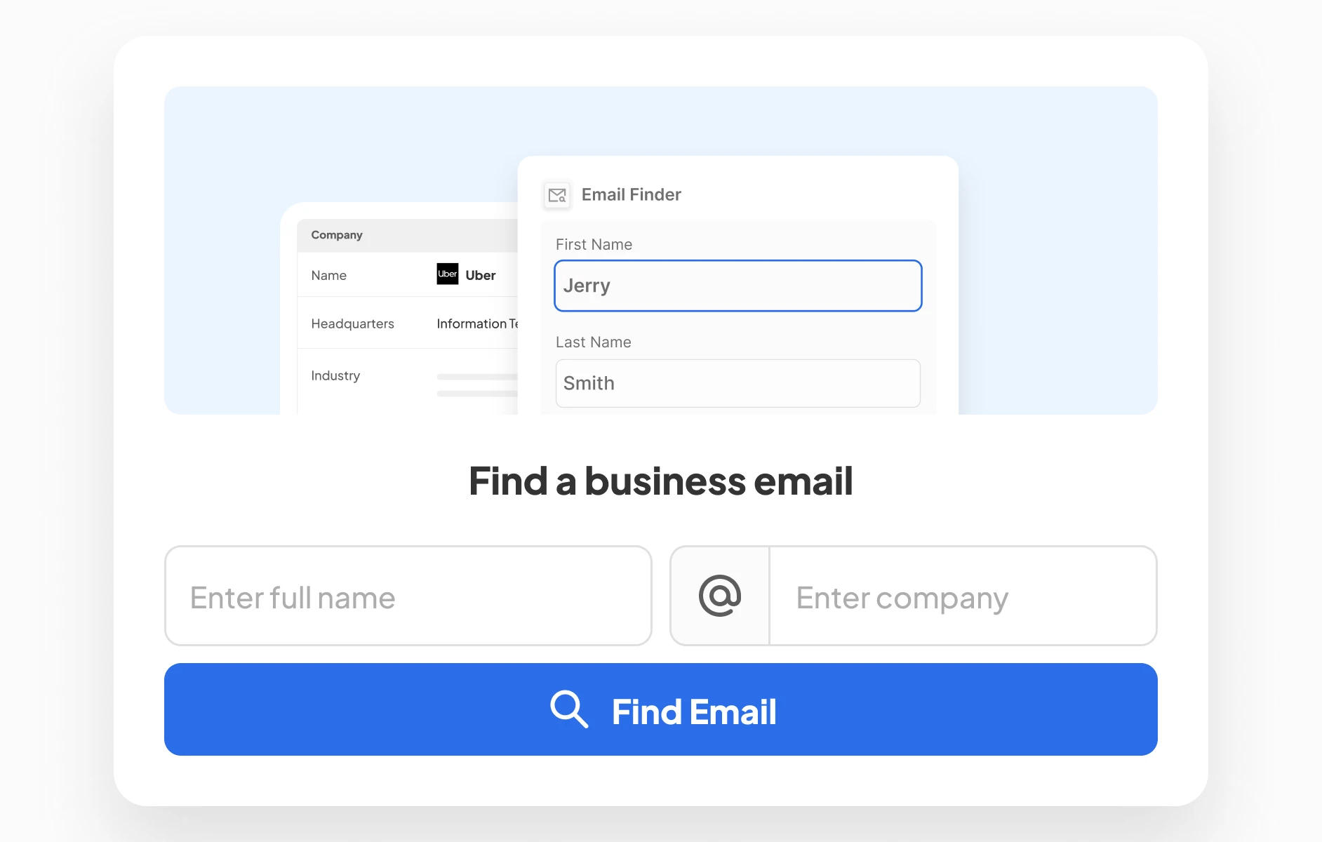 Find Business Emails by Name, Domain, or Company