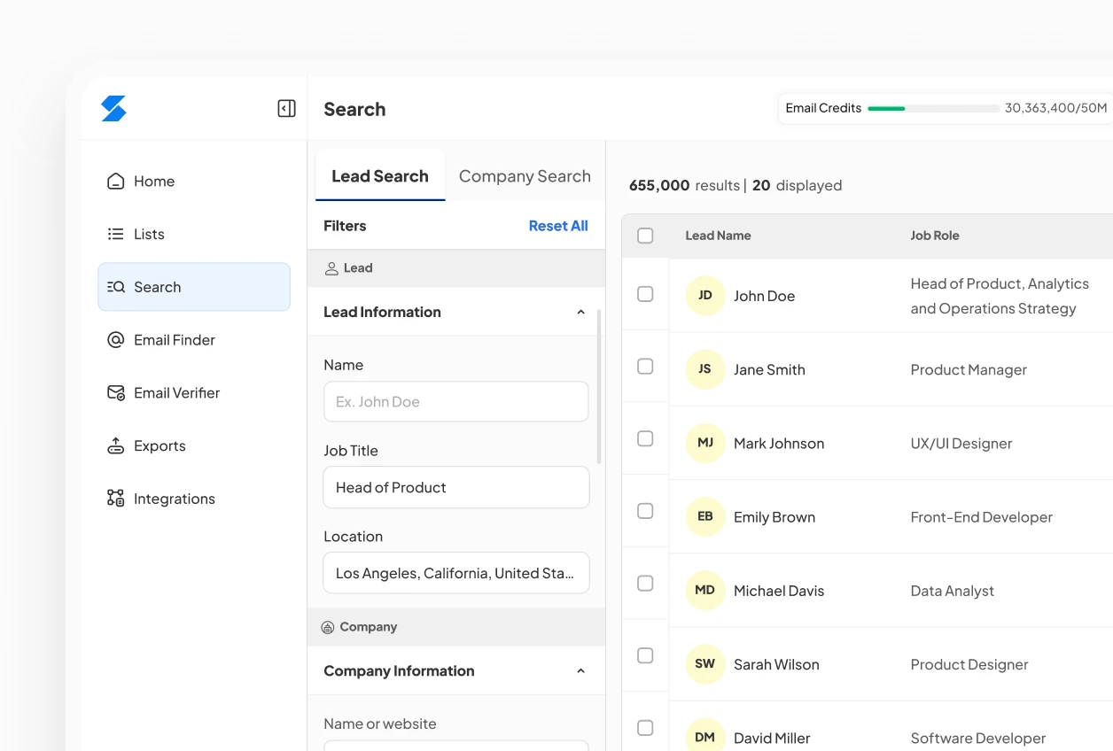 Access 200M+ Business Contacts in Seconds