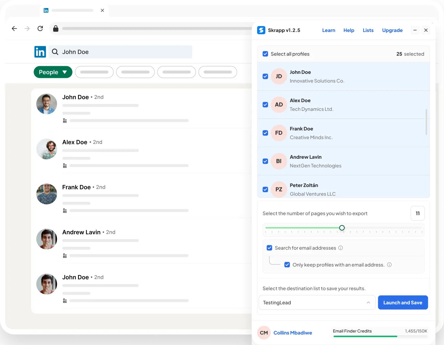 Find Emails While You Browse LinkedIn