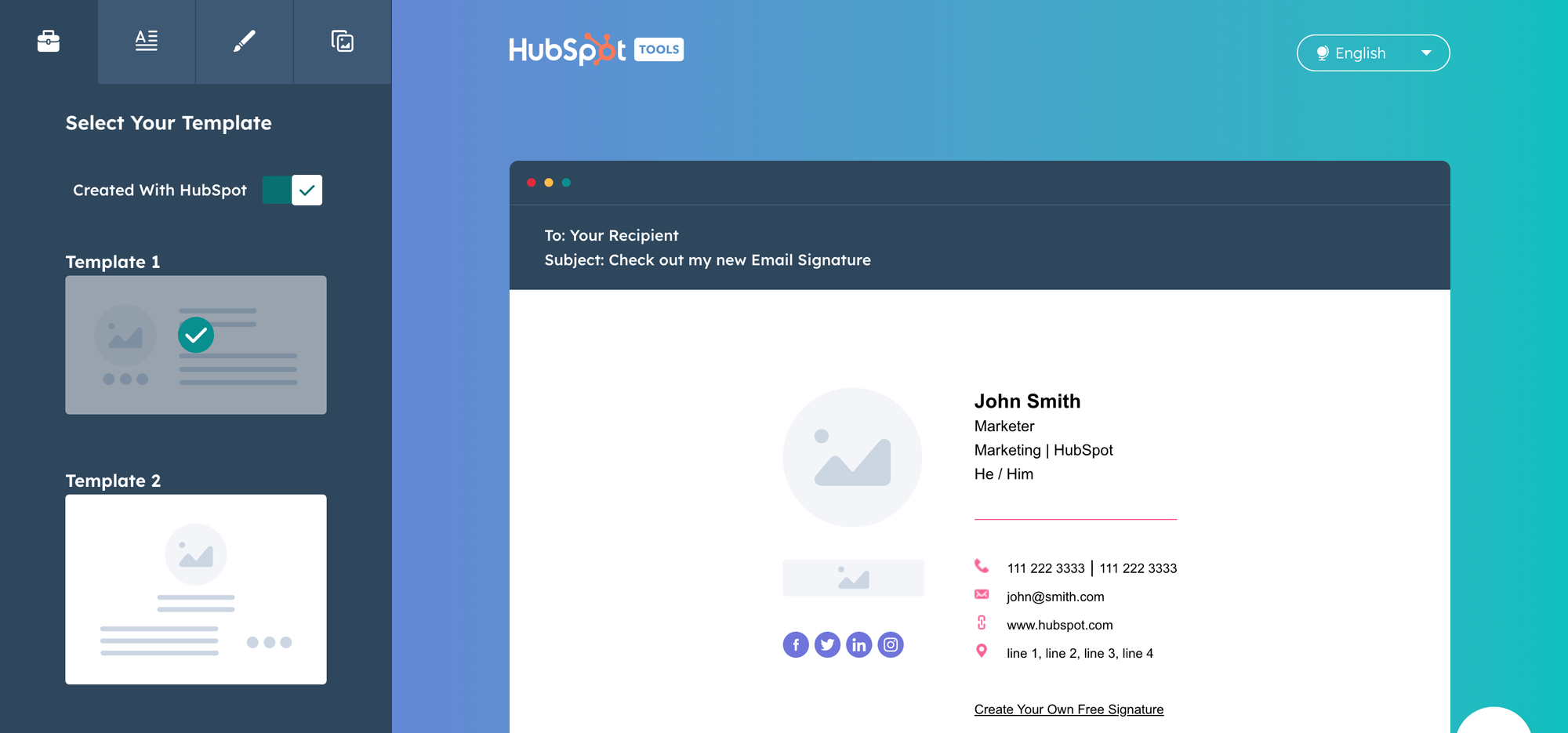 HubSpot - Email Signature Generator