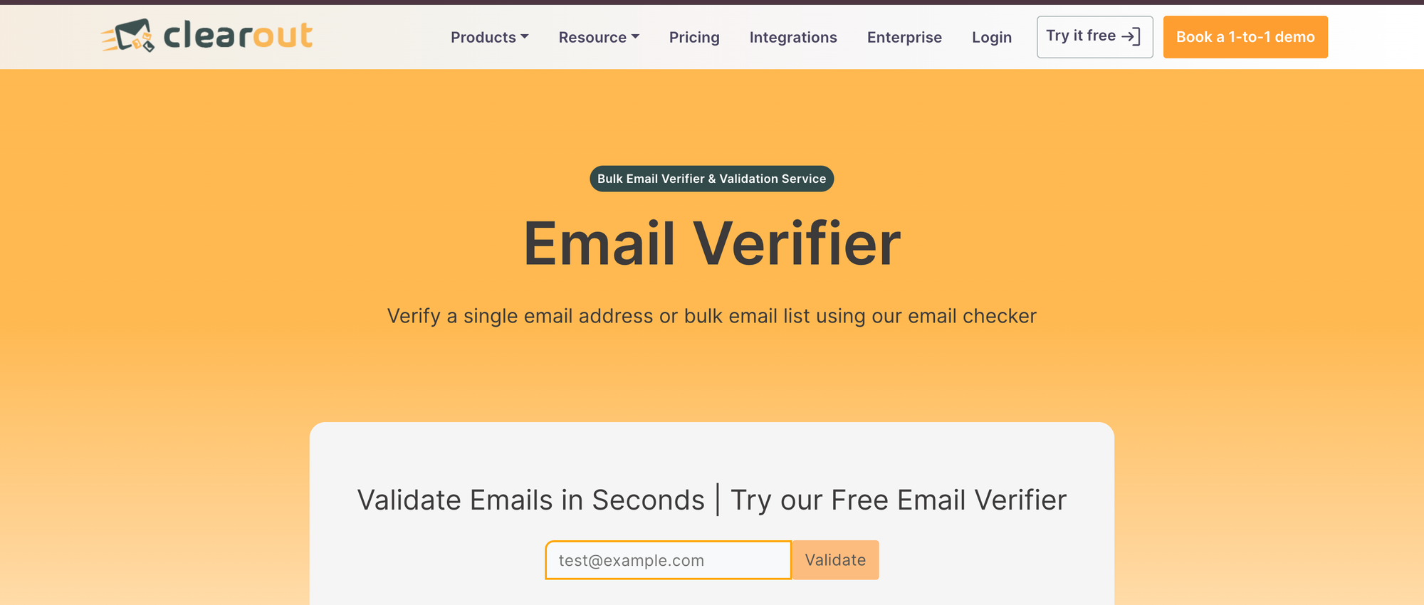 Clearout - email verifier tool