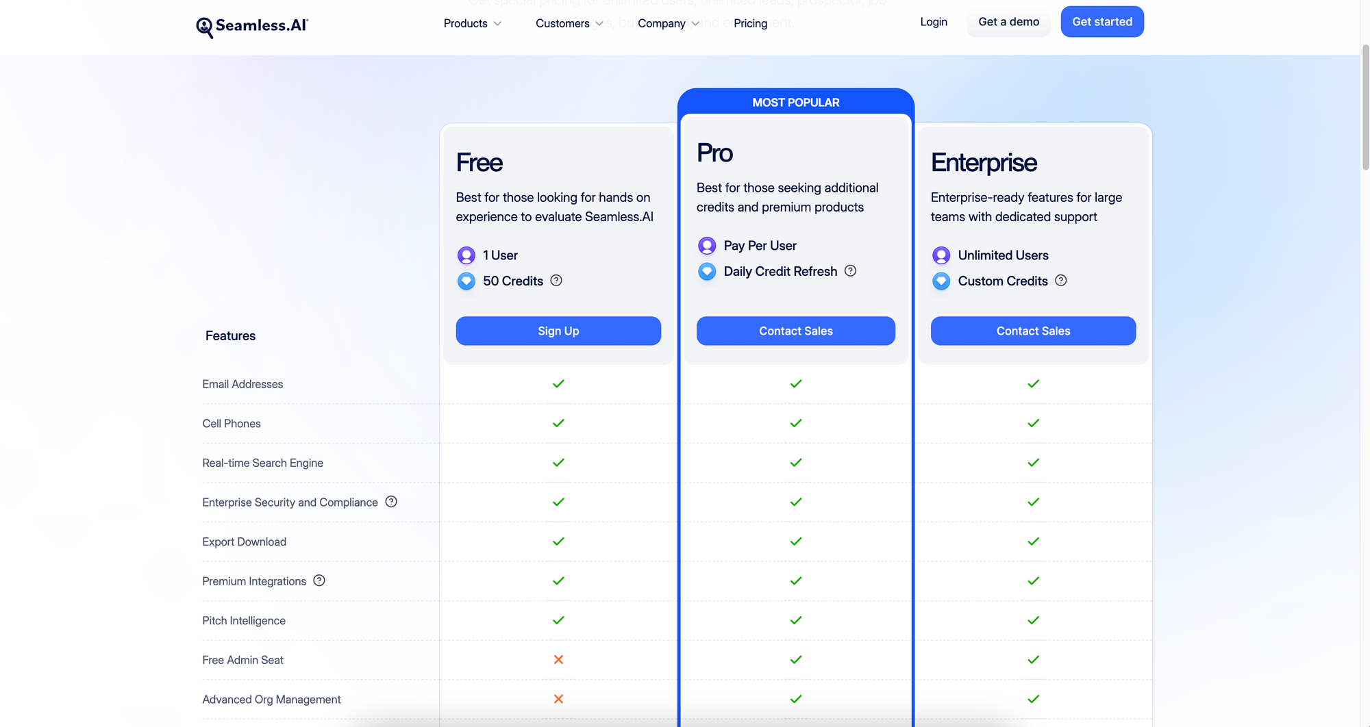 seamless ai pricing