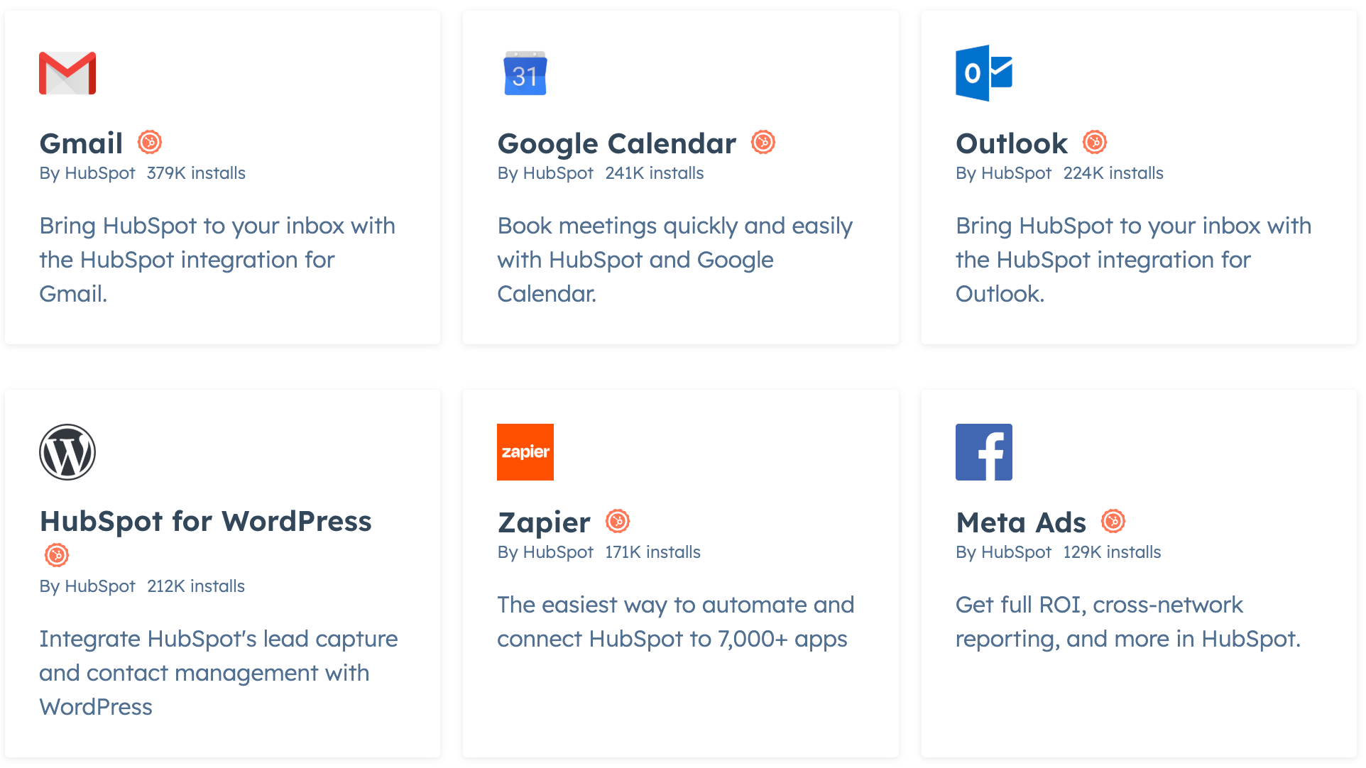 Flowchart showing HubSpot CRM integrations with marketing tools like Facebok. clearbit, breeze integrations