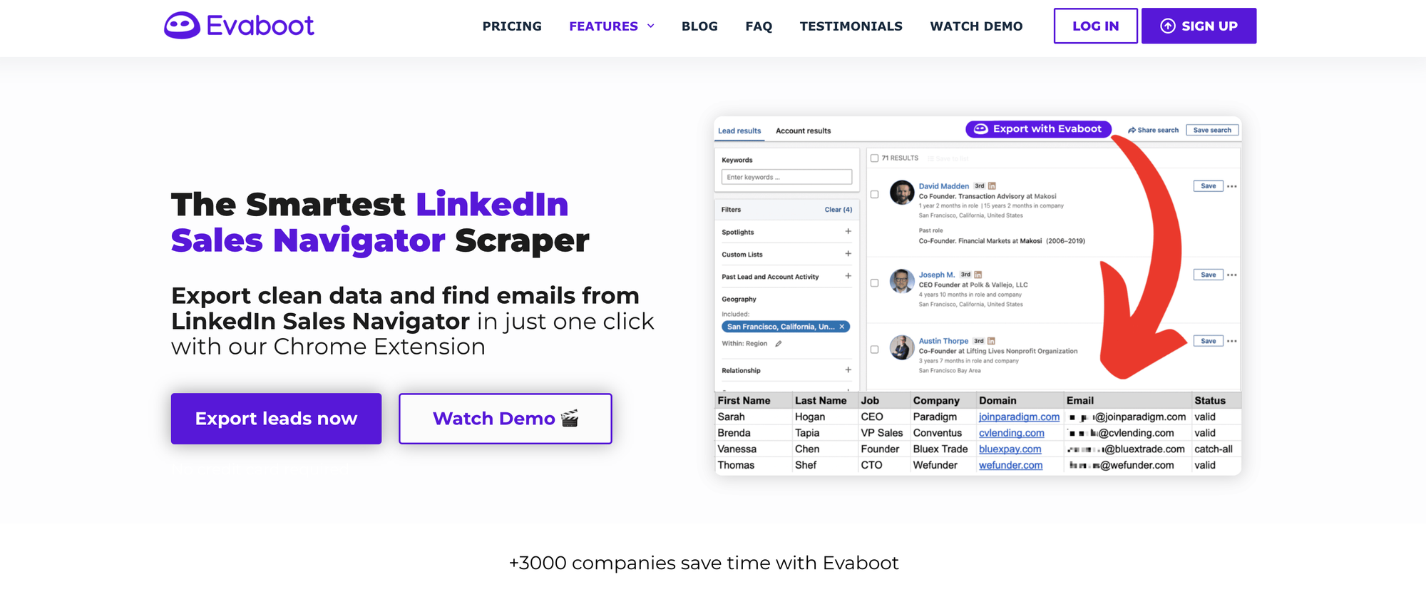 evabot linkedin scraper landing