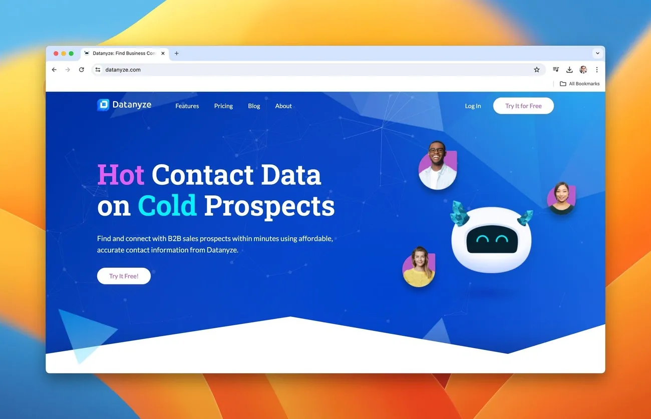 data enrichment tools - datanyze landing page