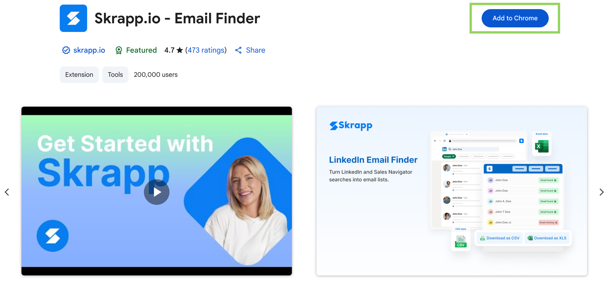 Skrapp.io Chrome Extension Install
