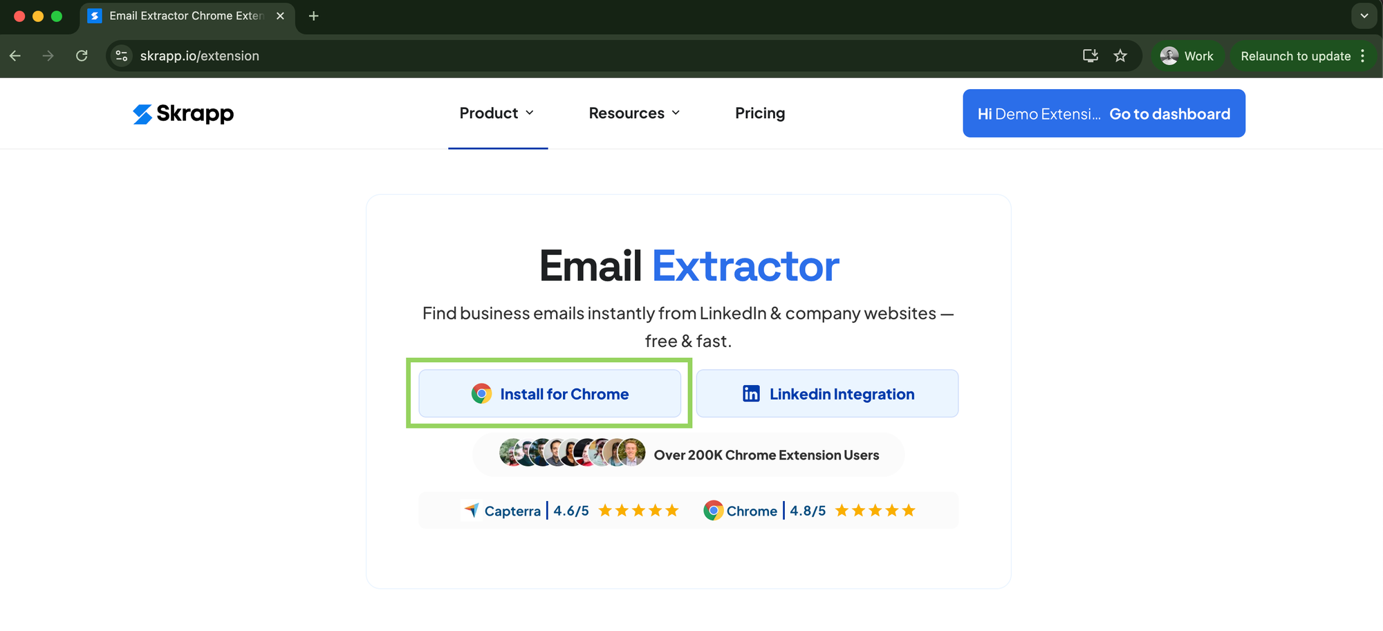 Skrapp.io Chrome Extension