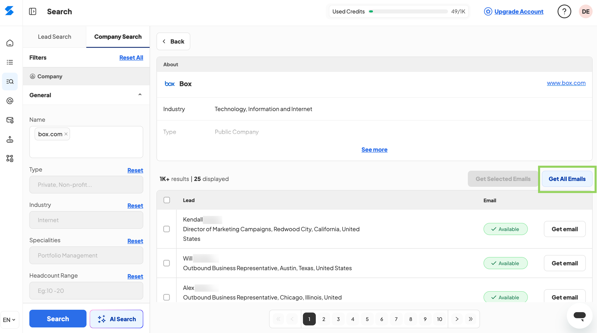 Skrapp.io Company Search