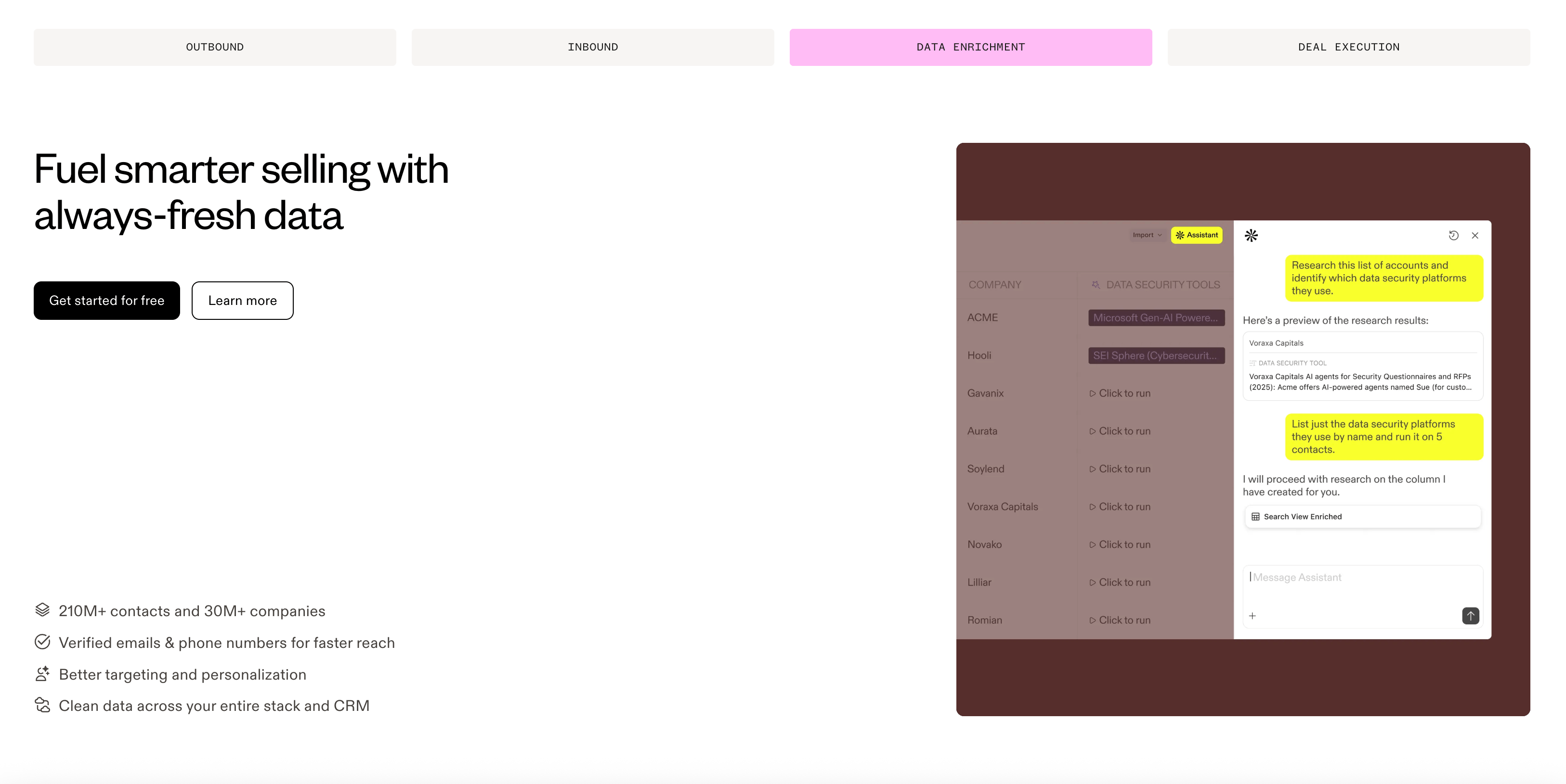 Screenshot of the Apollo.io email finder main website page