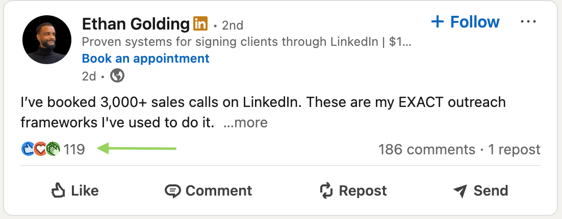 Example of a workflow-themed LinkedIn post that generates resonance with the audience