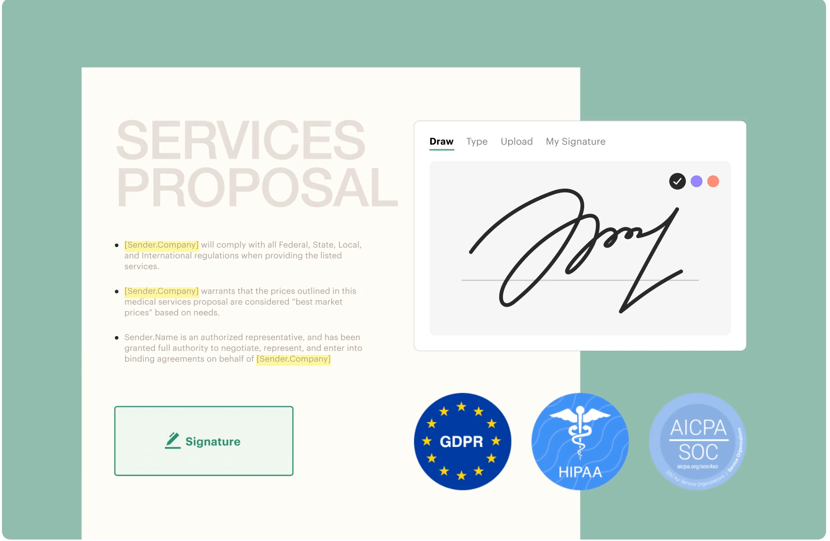 PandaDoc signature feature for B2B sales