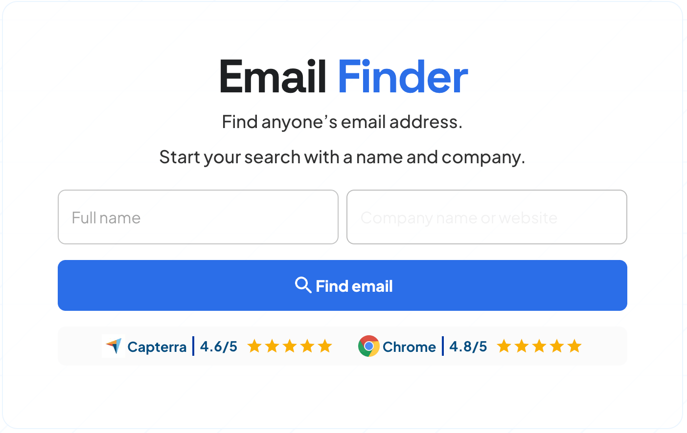 Screenshot showing the Skrapp email finder tool used to find professional email addresses