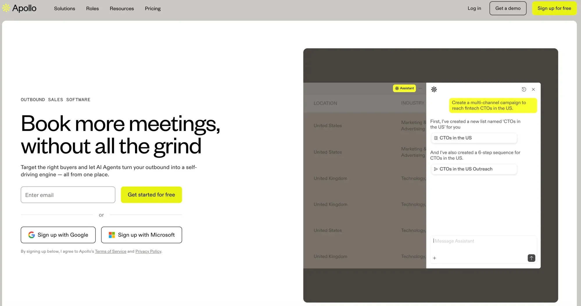 Apollo.io best sales prospecting tool website screenshot