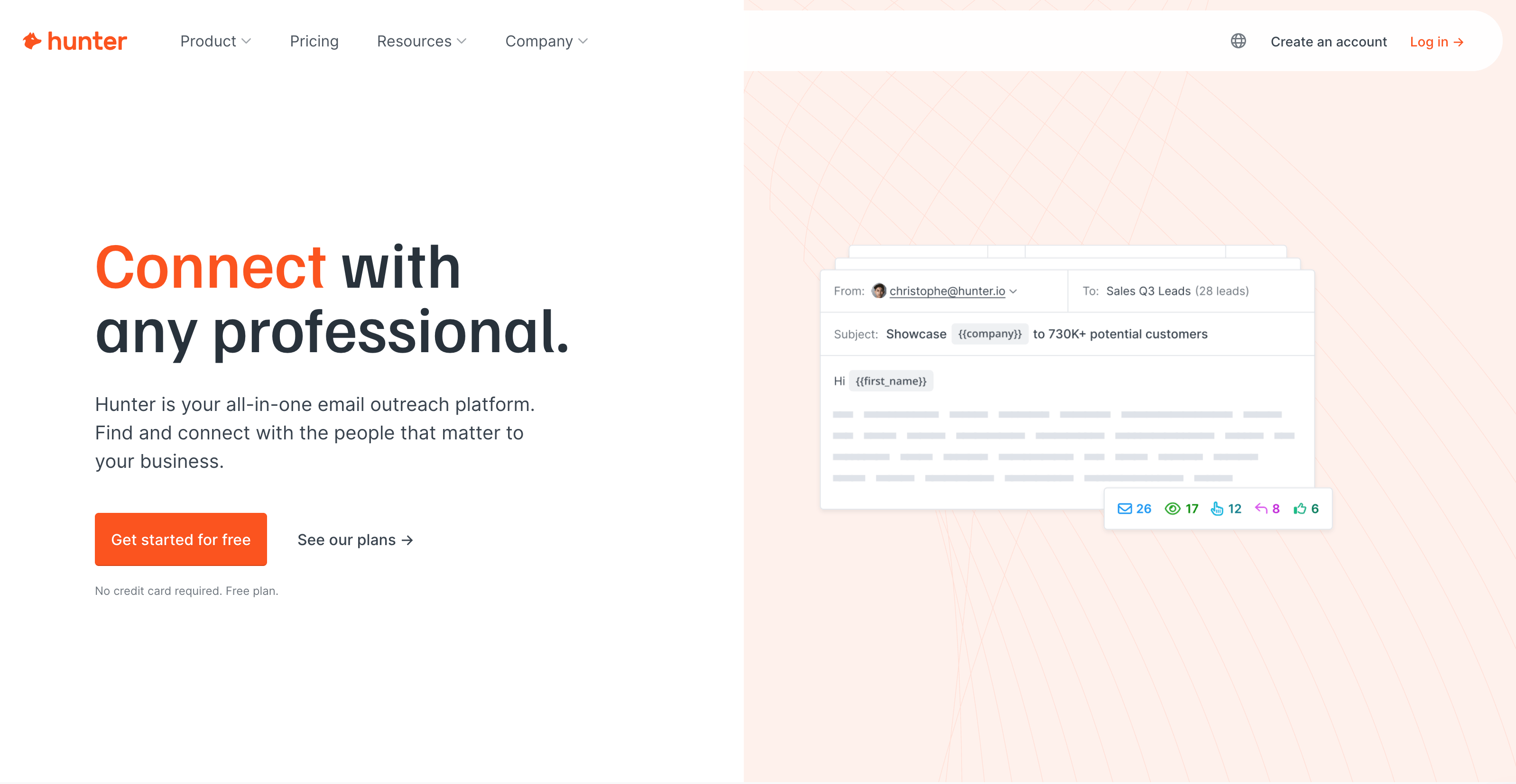 Hunter.io Apollo.io alternative - website screenshot