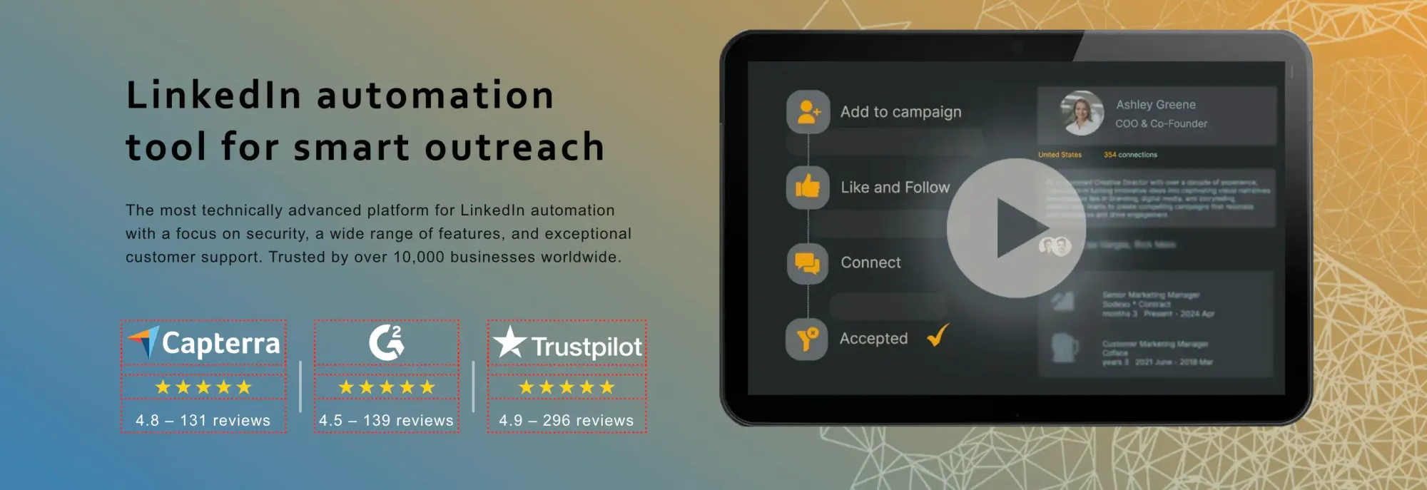 Linked Helper LinkedIn scraper website screenshot