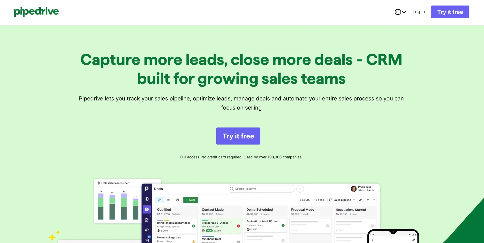 Pipedrive CRM - Best sales productivity tool - Website Screenshot