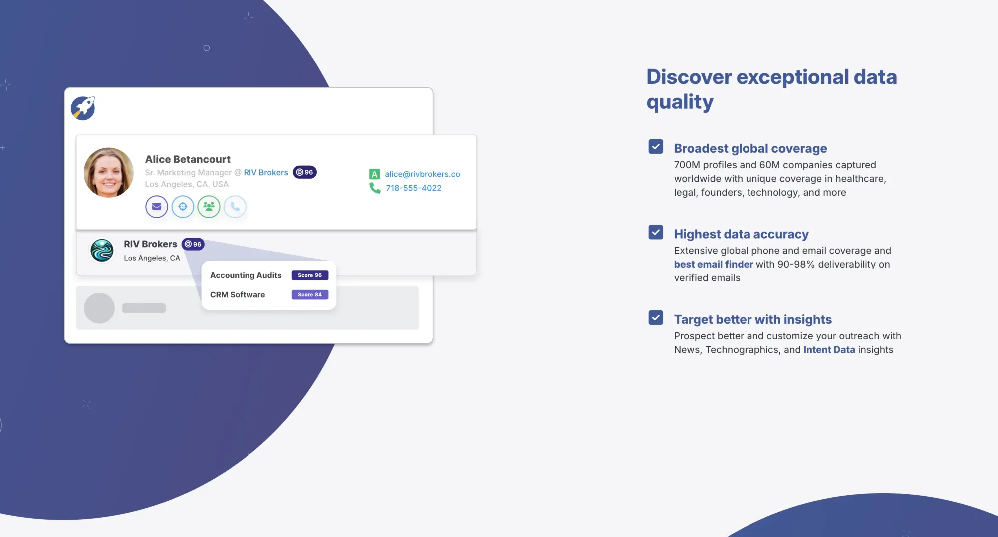 RocketReach best B2B contact database (website screenshot)