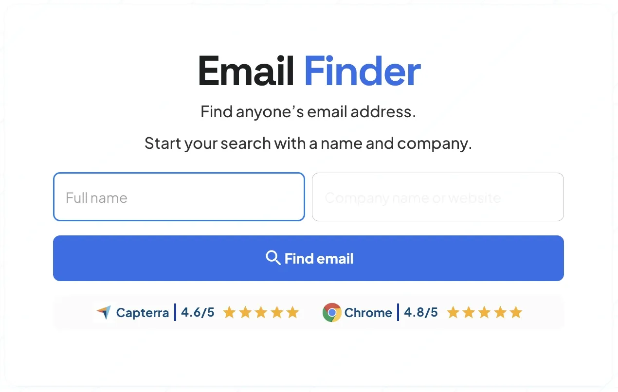 Skrapp email finder tool for individual CTO email search by name and by company
