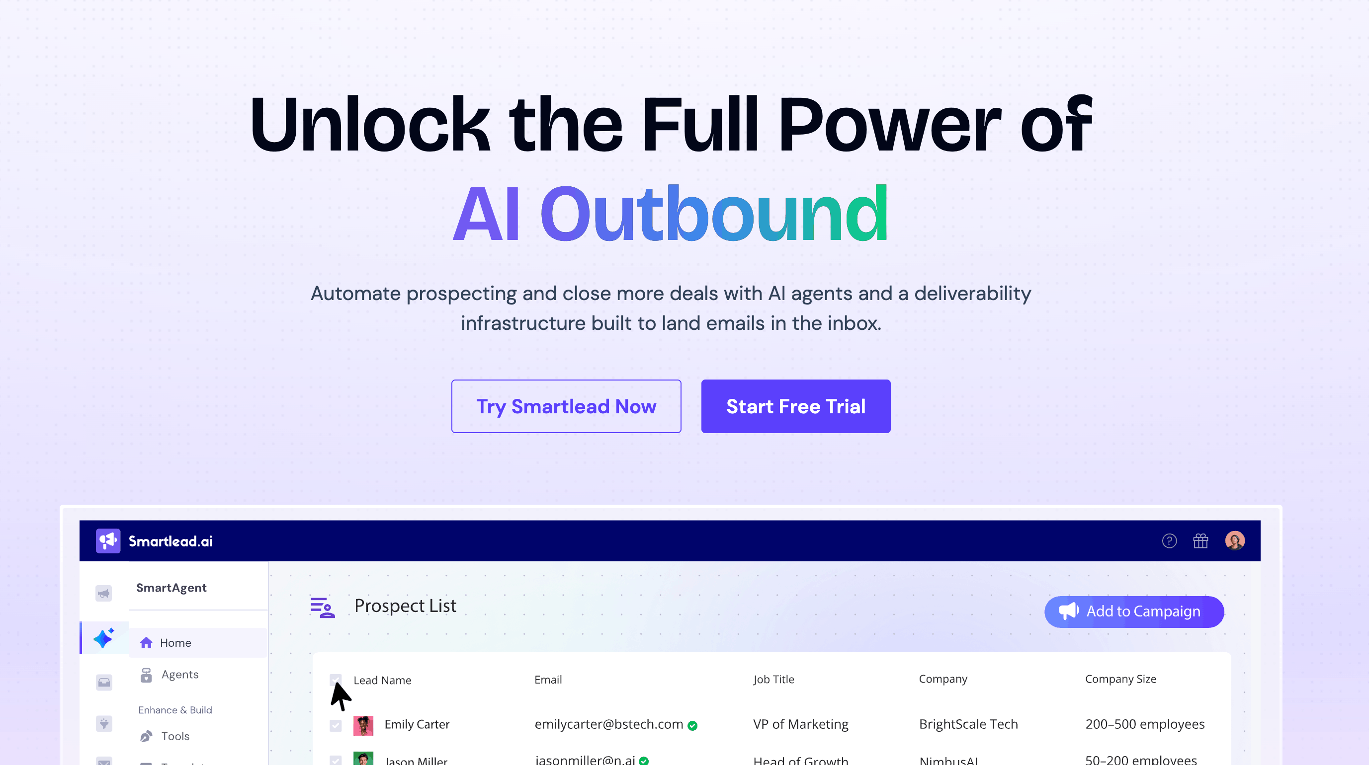 Smartlead - Apollo.io alternative - website screenshot