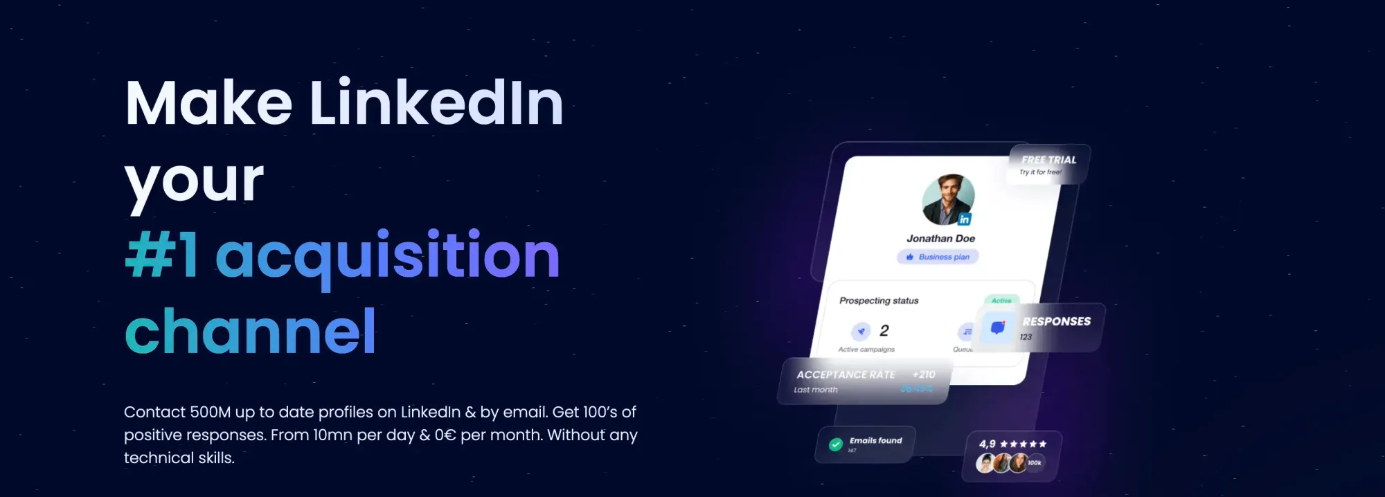 Waalaxy LinkedIn scraper website screenshot