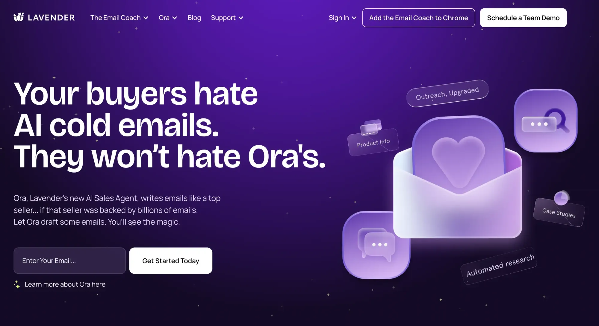 Lavender AI sales assistant tool screenshot