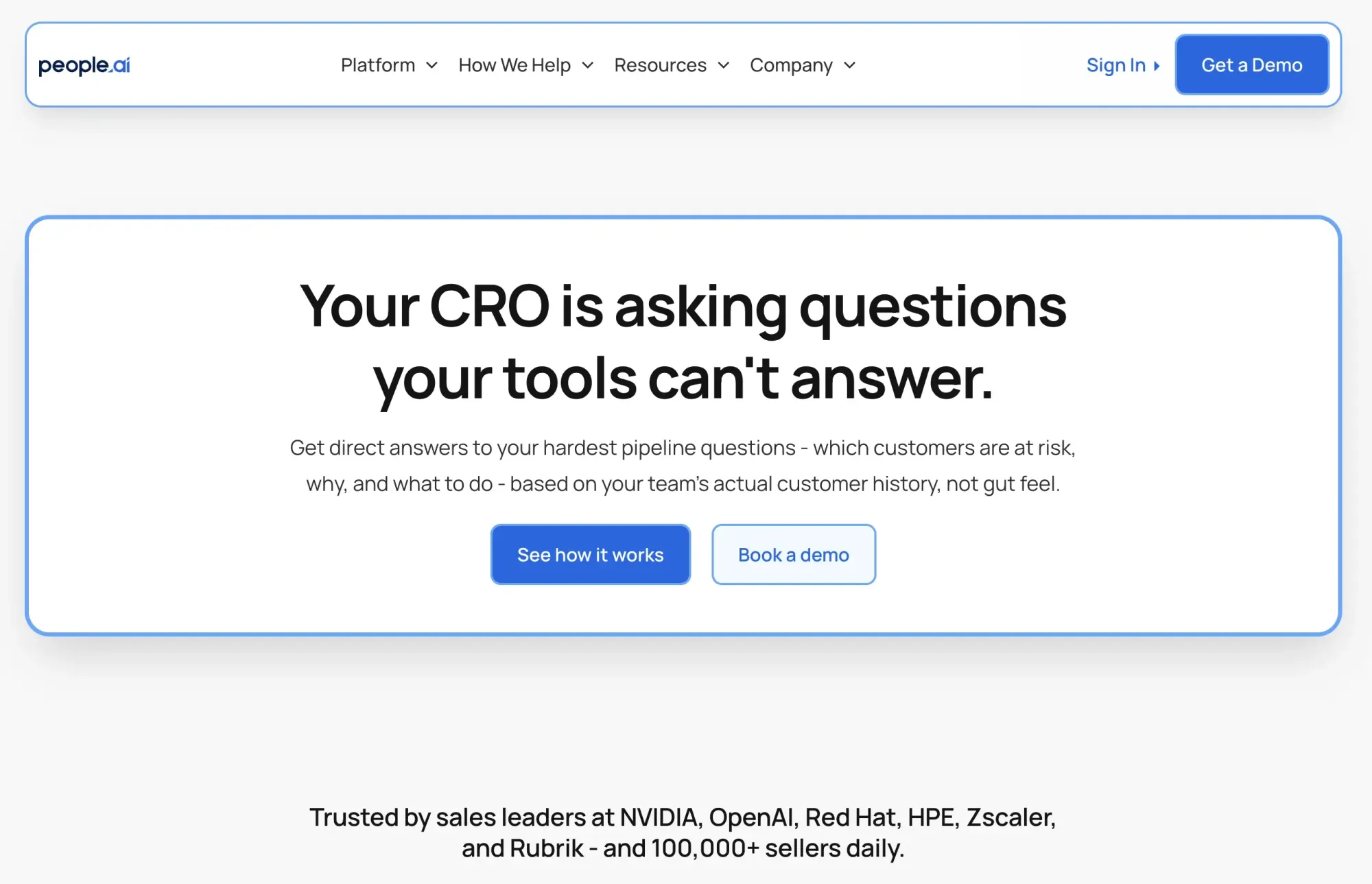 People.ai AI sales assistant tool screenshot