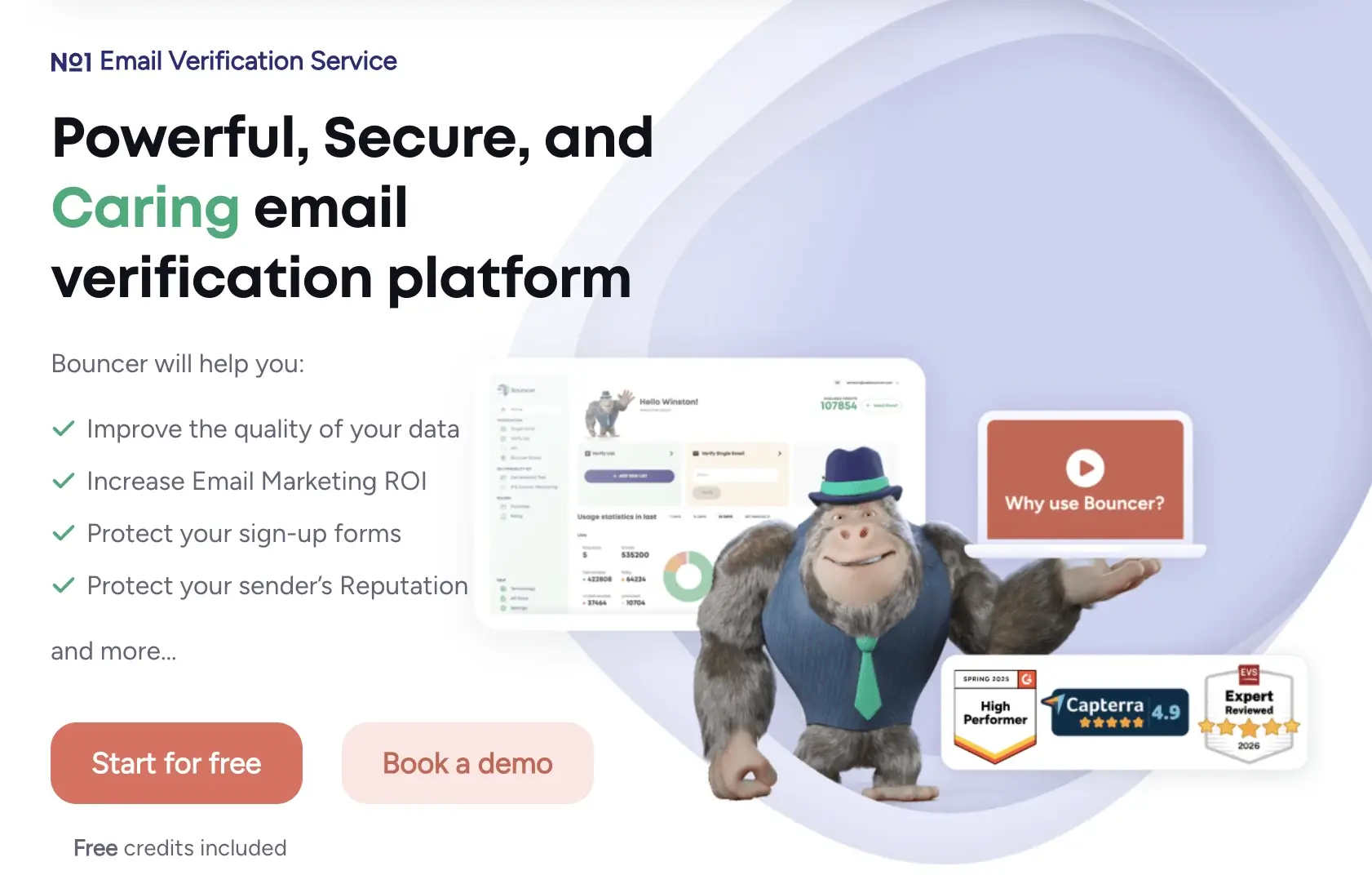 Screenshot of the Bouncer email verification tool website