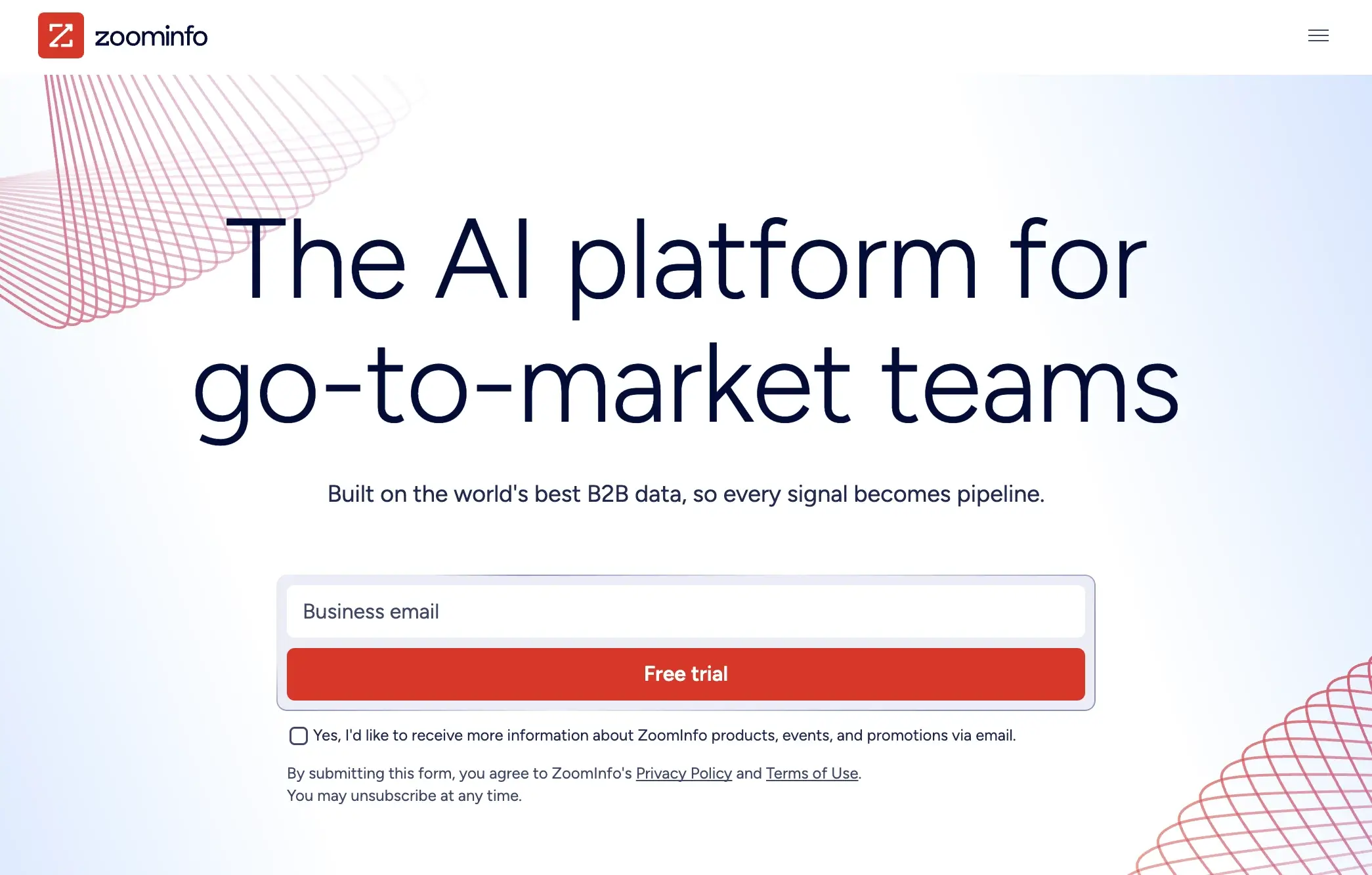 ZoomInfo as a Snov.io alternative (website screenshot)