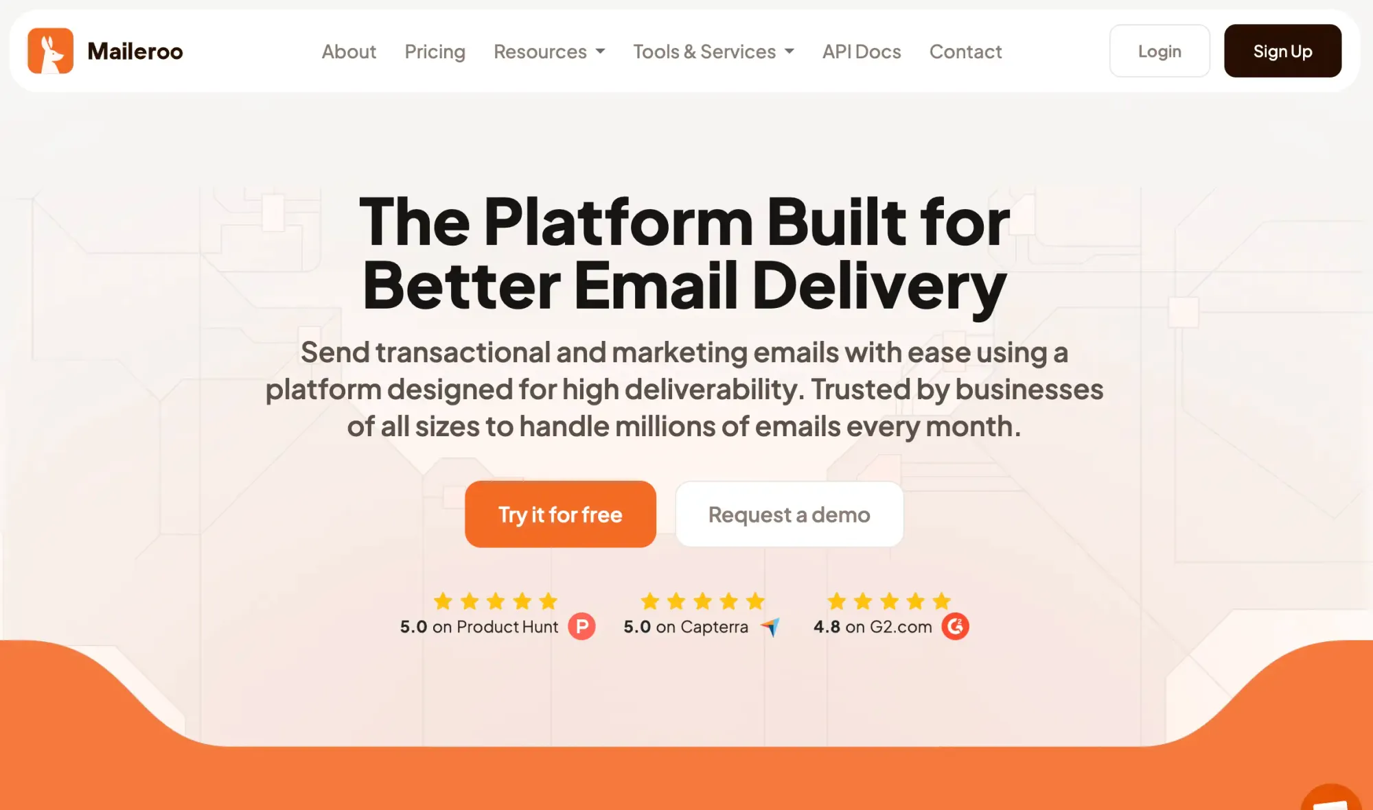 Maileroo best transactional email service provider (website screenshot)