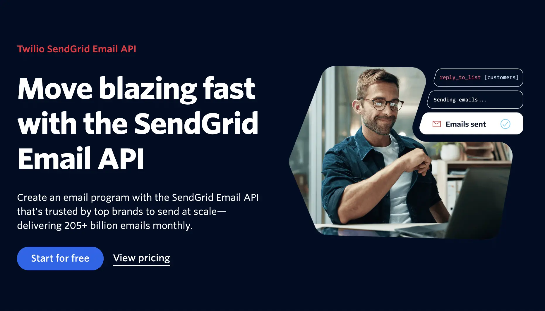 Twilio SendGrid best transactional email service provider (website screenshot)