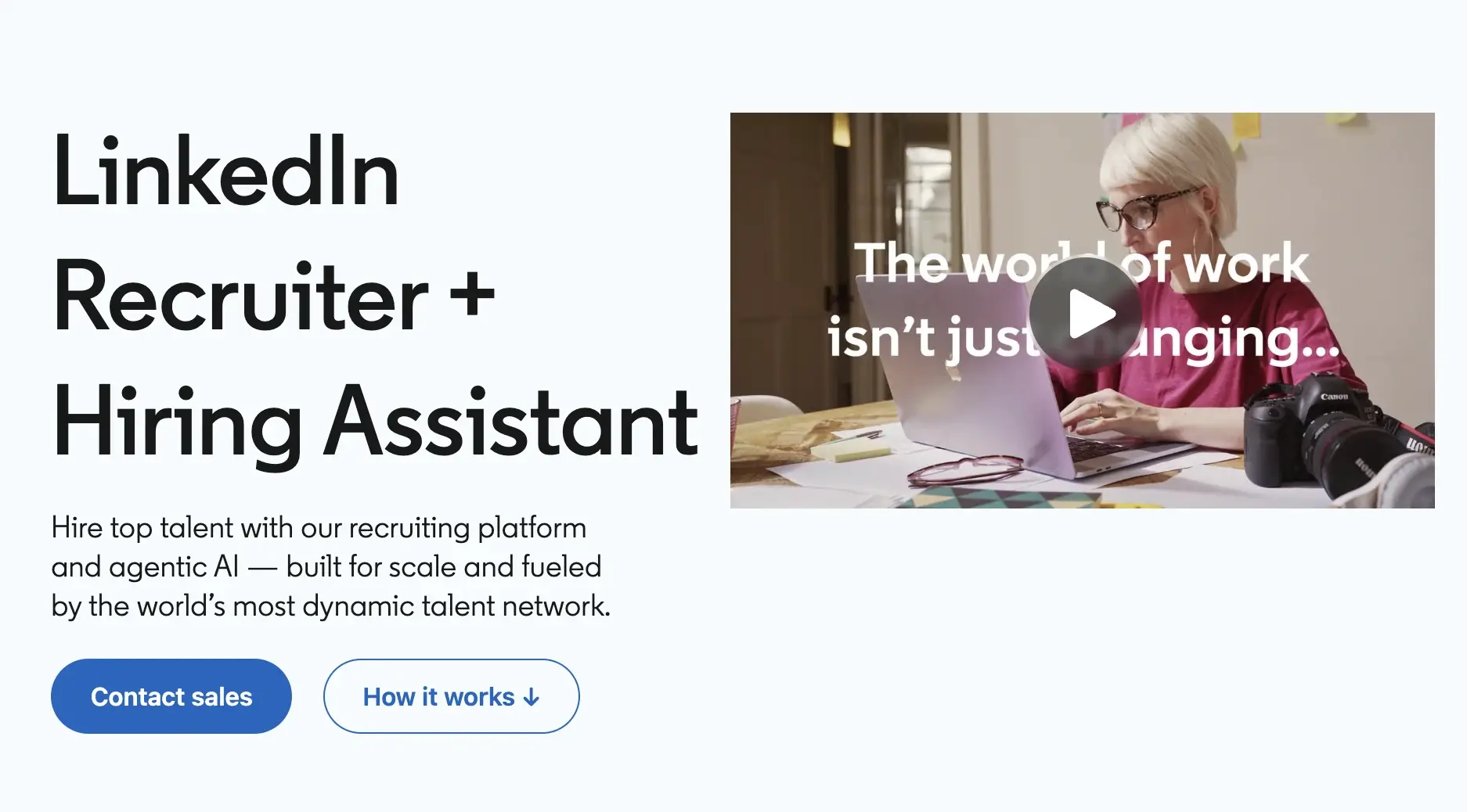 Screenshot of the LinkedIn Recruiter AI Assistant page