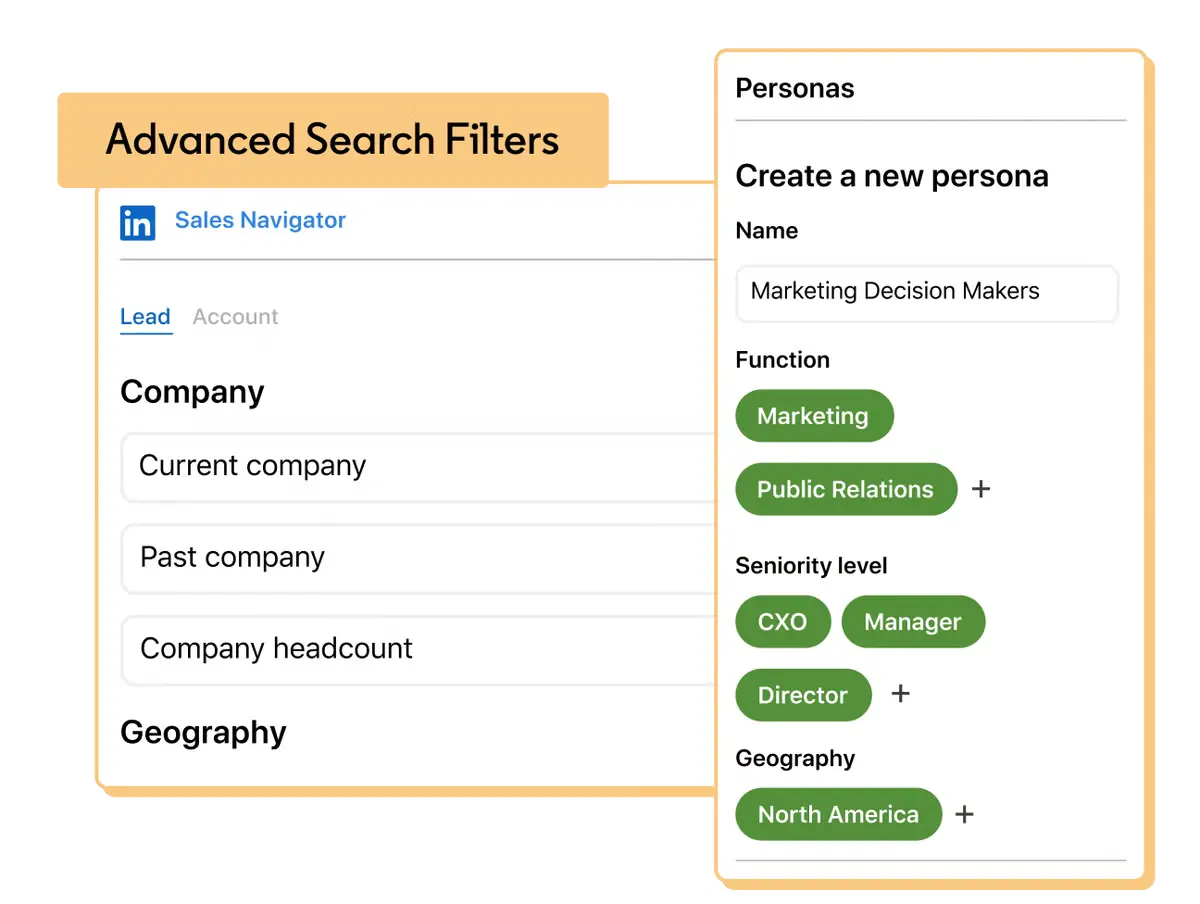 Advanced search filters in LinkedIn Sales Navigator
