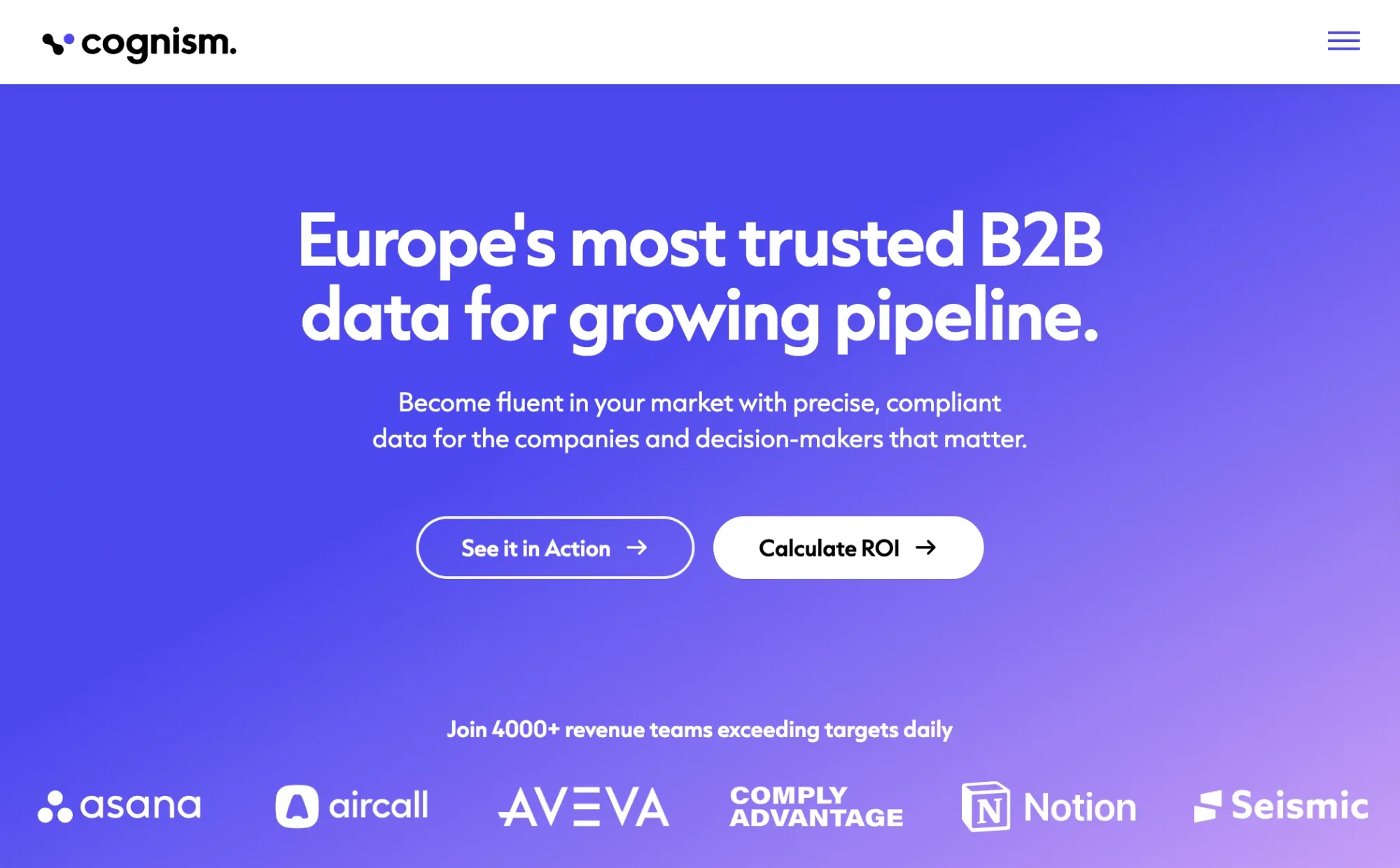 Cognism website to buy B2B leads