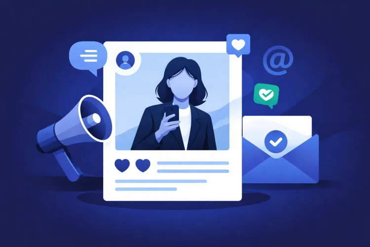 Illustration representing influencer outreach (featured image)