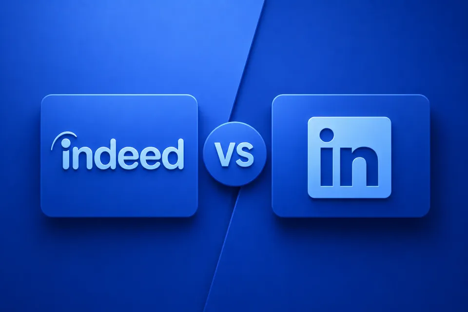 Featured image for the article about Indeed vs. LinkedIn