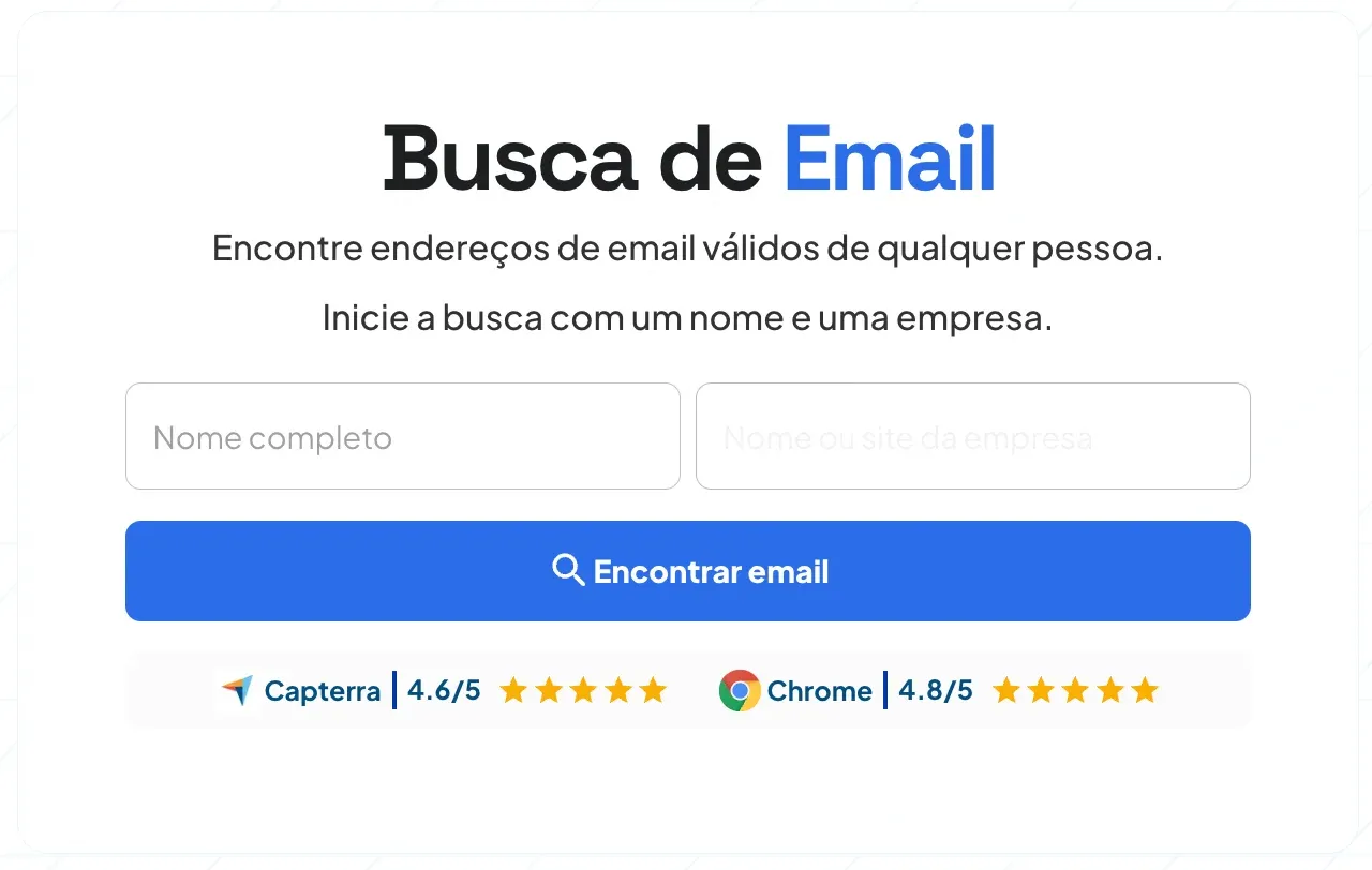 Interface da ferramenta de busca de e-mails da Skrapp